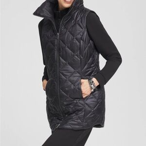 Chico's black quilted Zenergy
Embellished Puffer Vest size 3.5/xl soft and cozy.